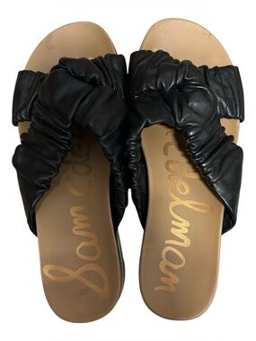 Sam Edelman Black Ruched Slide Sandals Sz 7